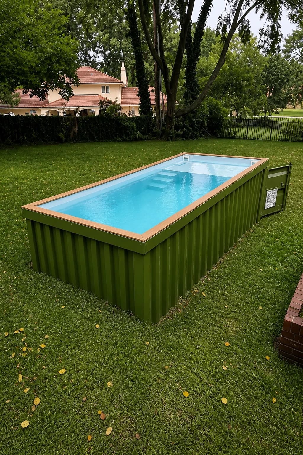 20ft Midwest container pool in a backyard