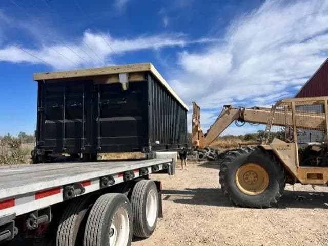 Shipping container pool delivery and install for Sioux Falls, SD