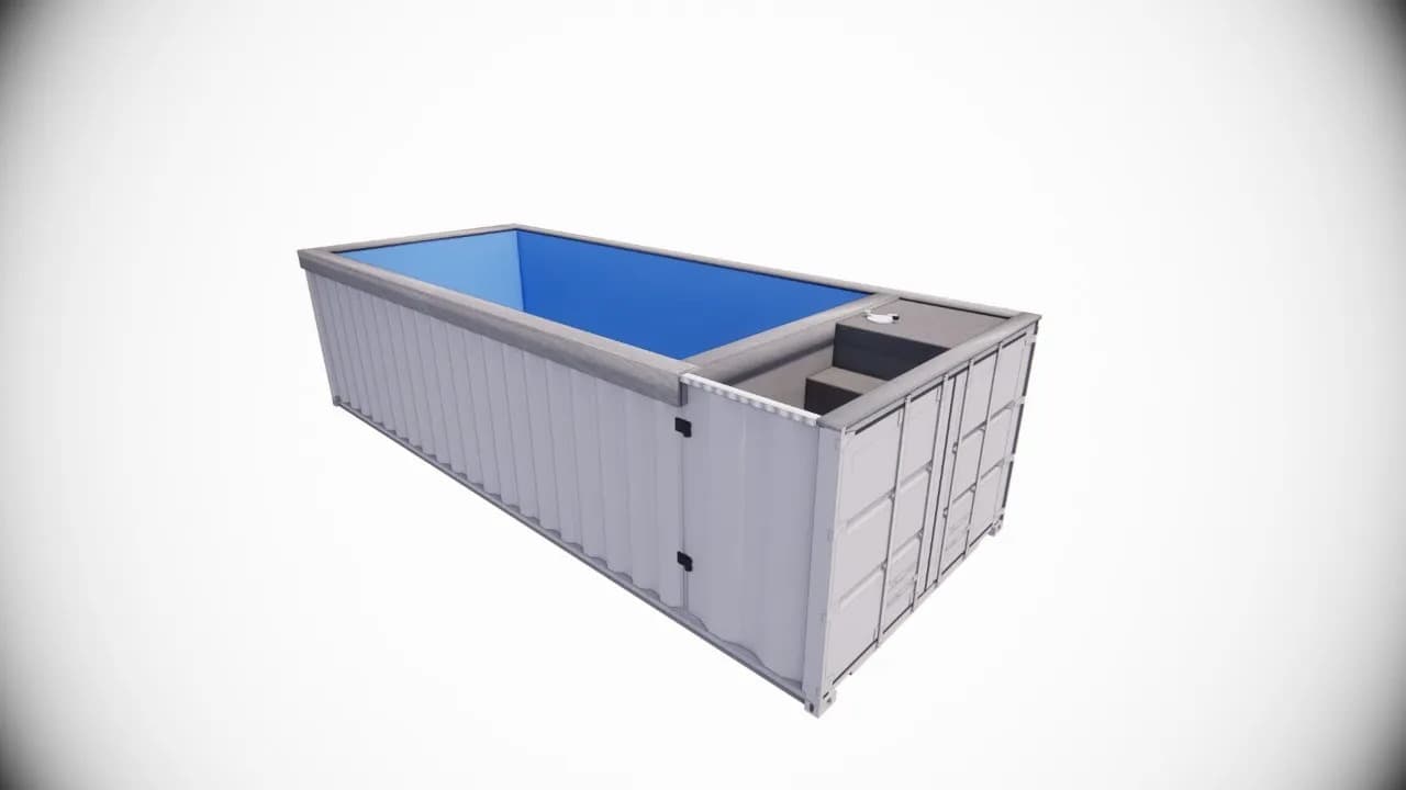 Shipping container pool delivery and install for Lubbock, TX