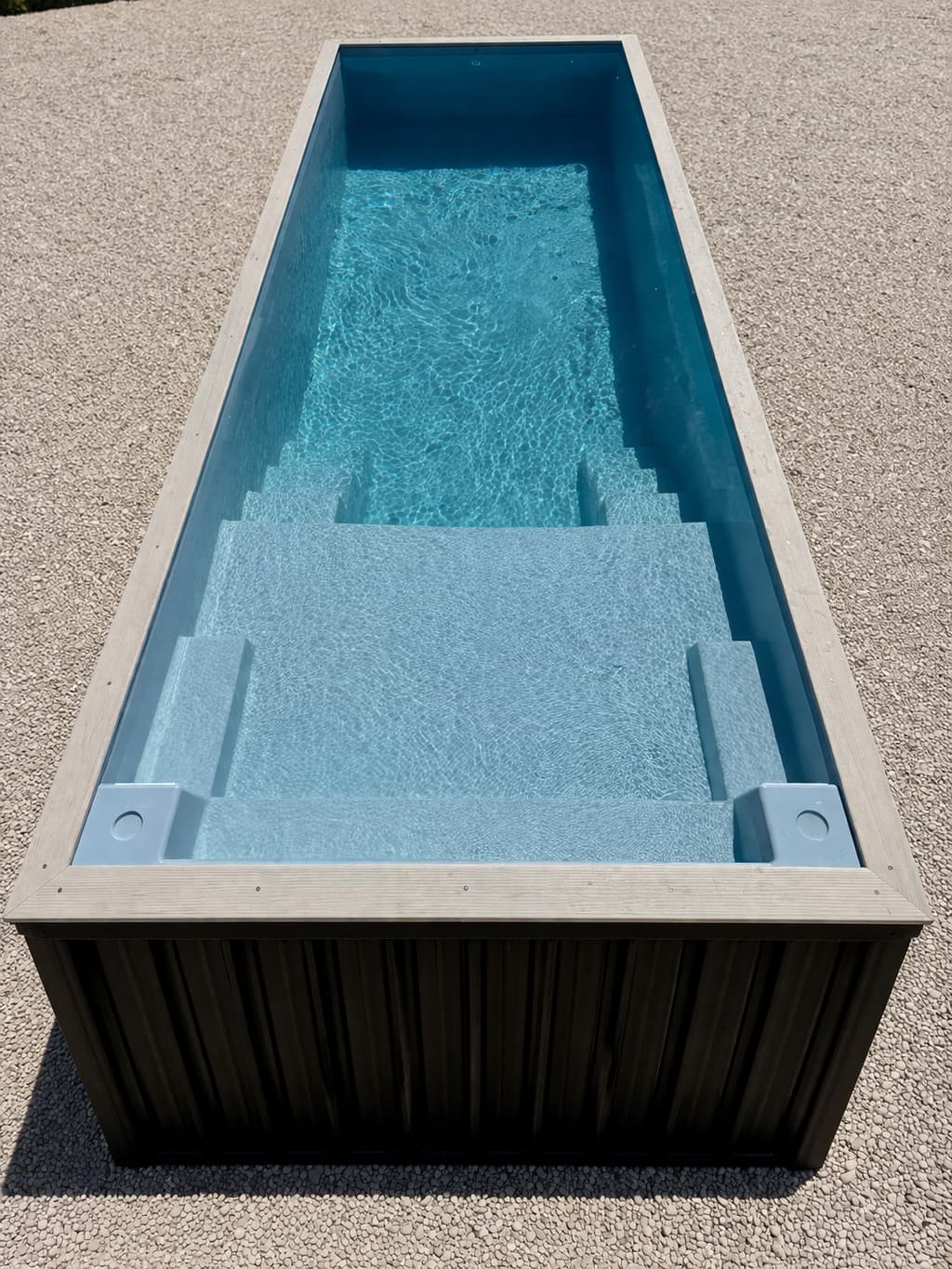 20ft container pool with built-in steps